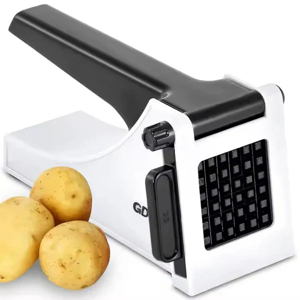 Manual Hand Press Potato Slicer - French Fry Maker & Vegetable Chopper